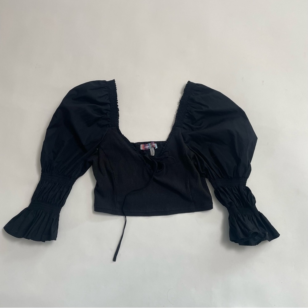 URBAN OUTFITTERS cropped puff sleeve top - Picture 1 of 6